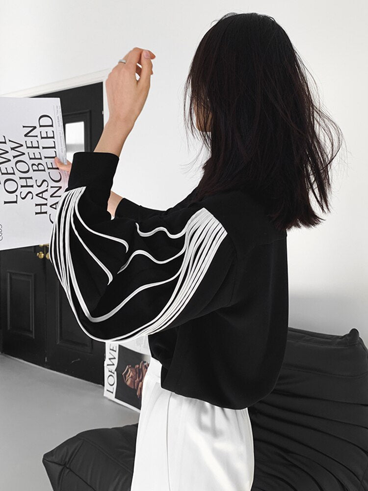 Lapel Lantern Blouse