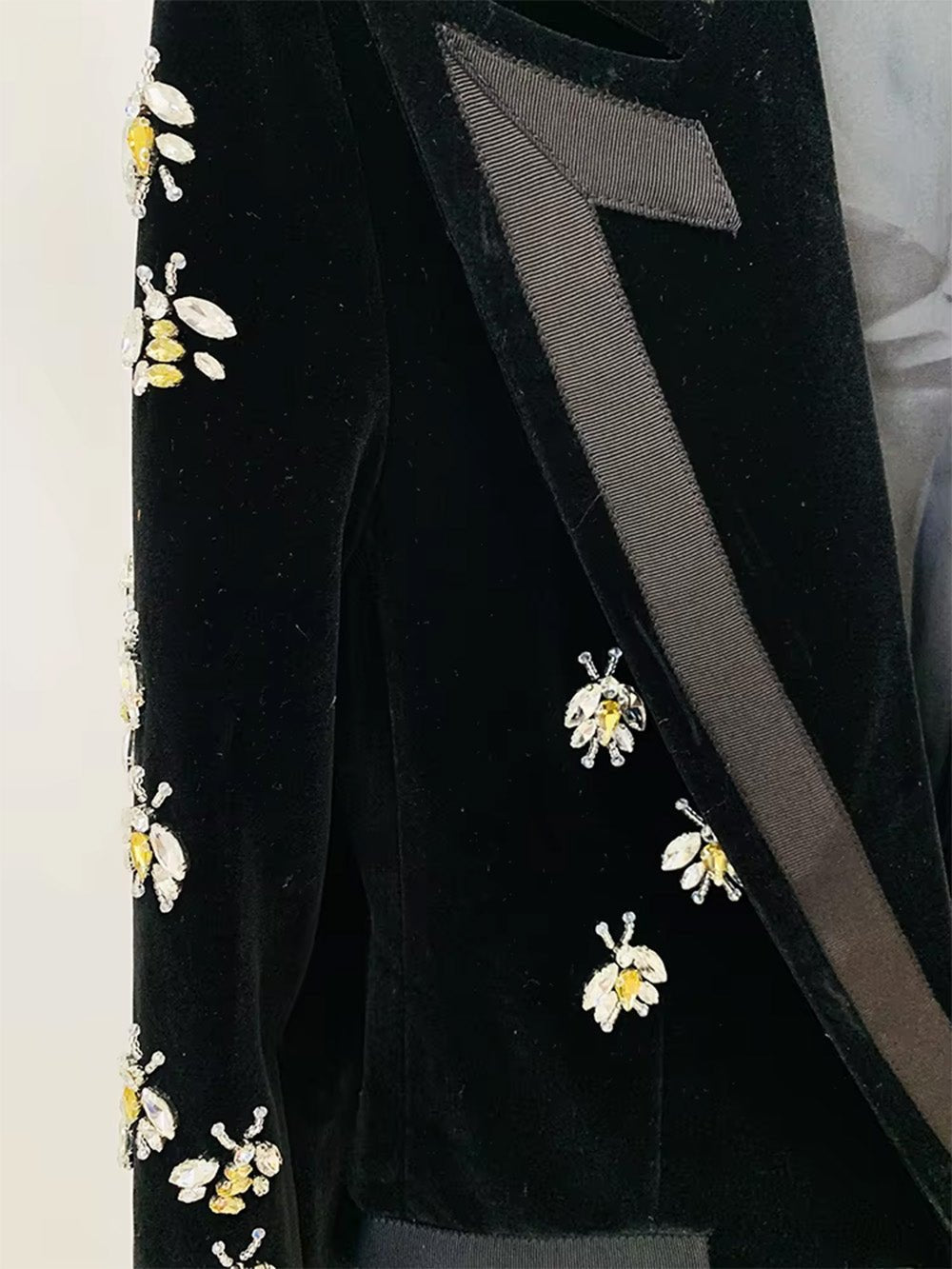 Bianca Embellished Velvet Longline Blazer