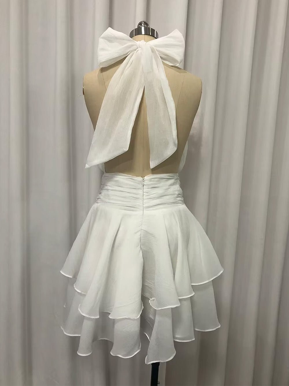 Camille Bow Halter Mini Dress