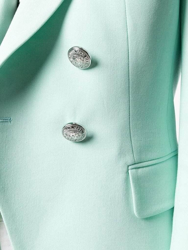 Double-Breasted Mint Blazer