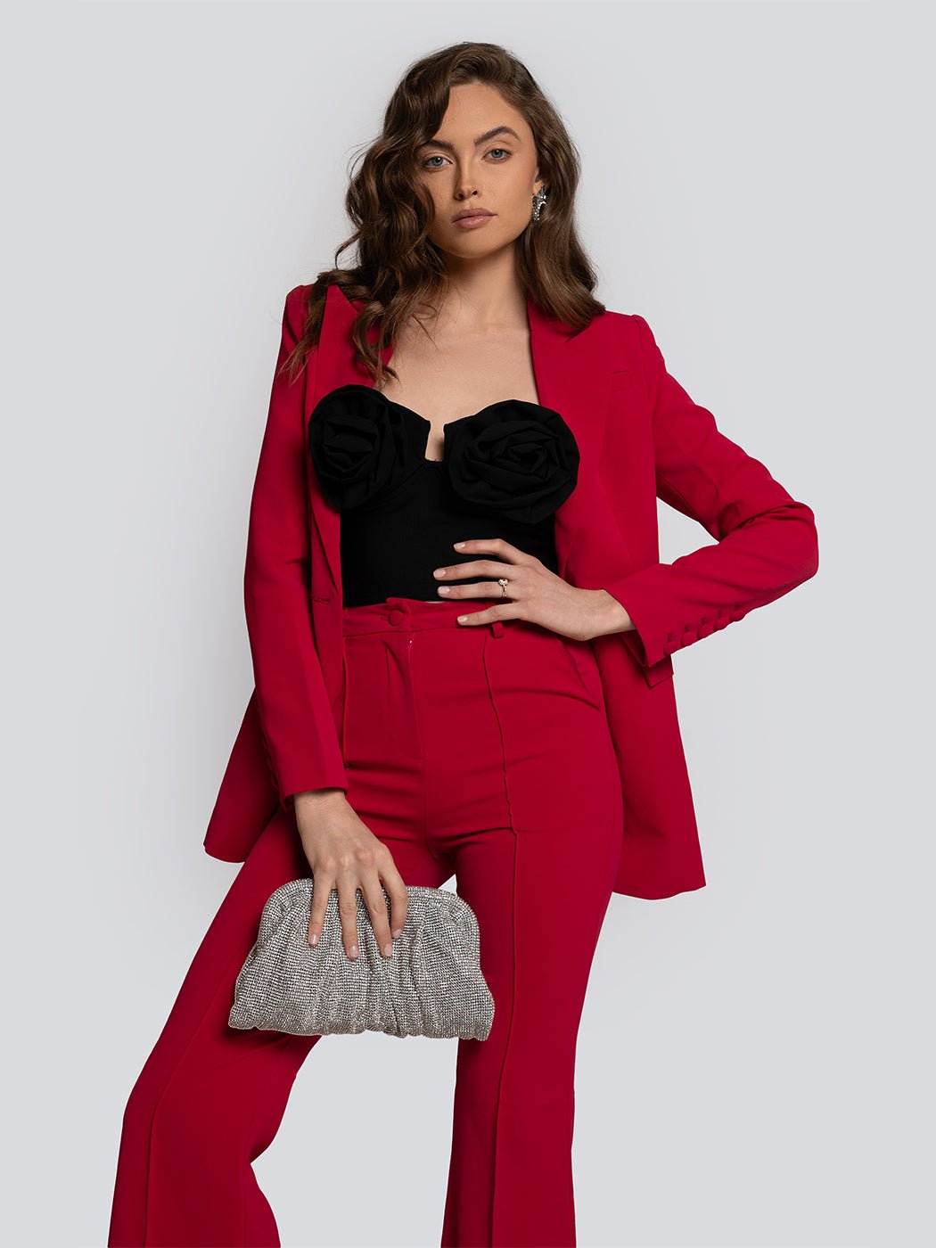 Renee Structured Blazer & Flared Pants Set
