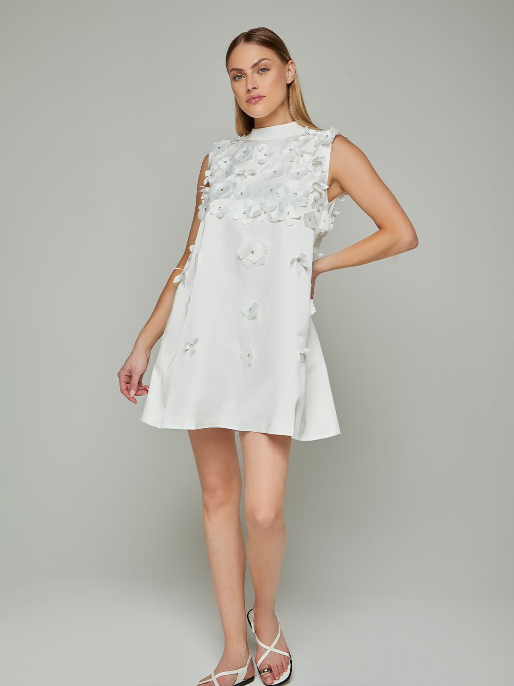 Saskia Floral Patchwork Doll Mini Dress