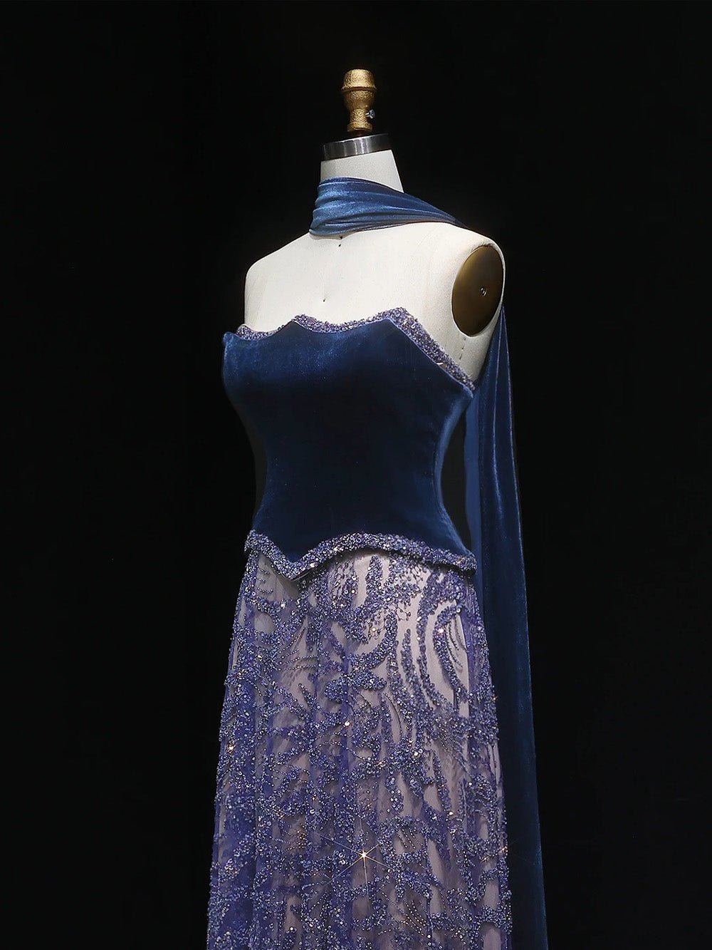 Viviana Velvet Sequin Gown