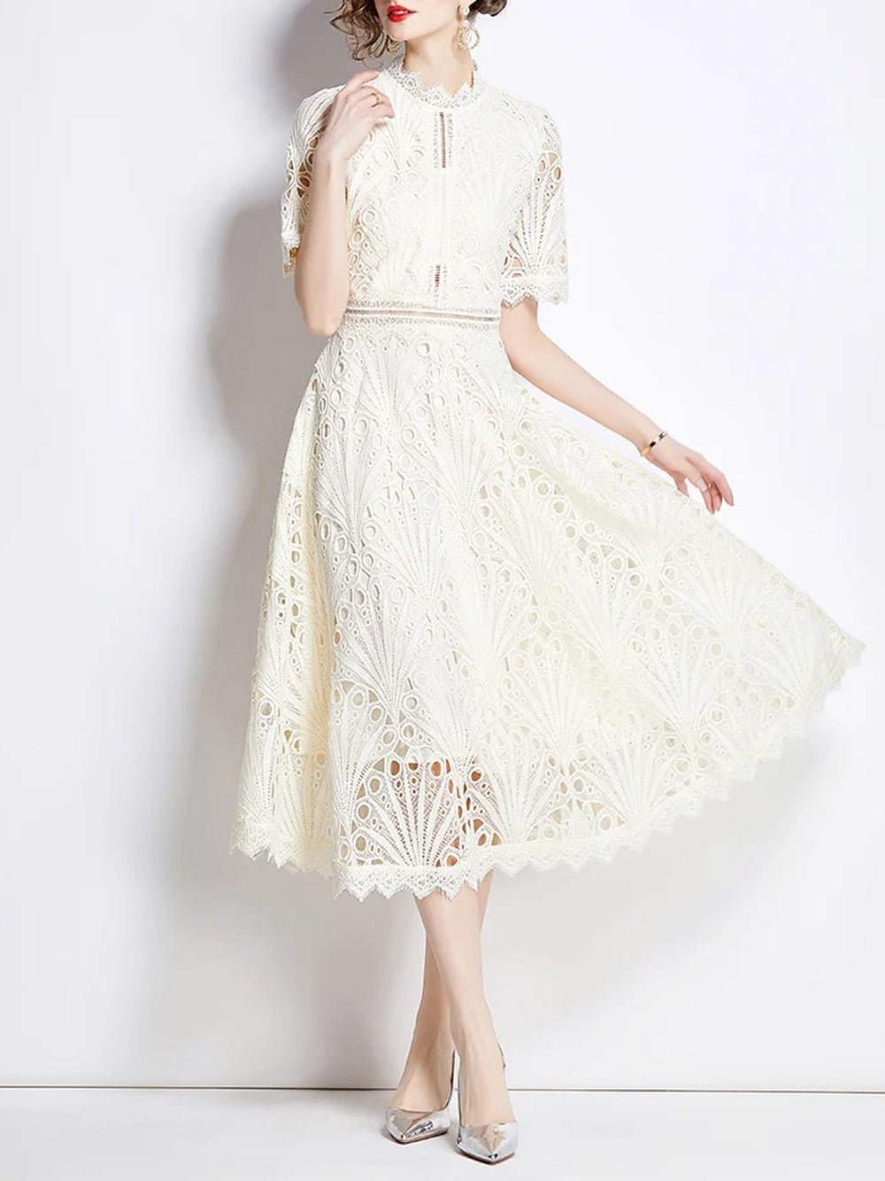 Zynab Hollow Out Midi Dress