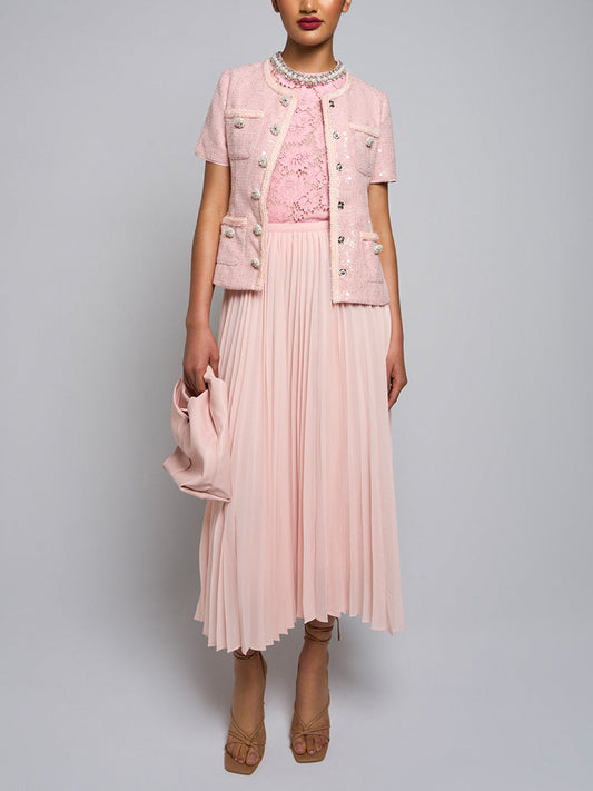 Maxina Sequinned Jacket & Midi Skirt Set