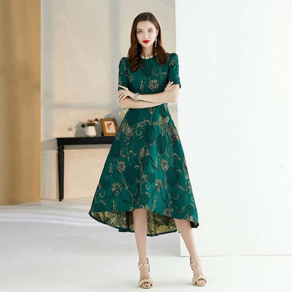 Designer Swan Jacquard Dress