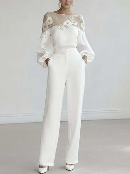 Sheer Floral Embroidered Shirt