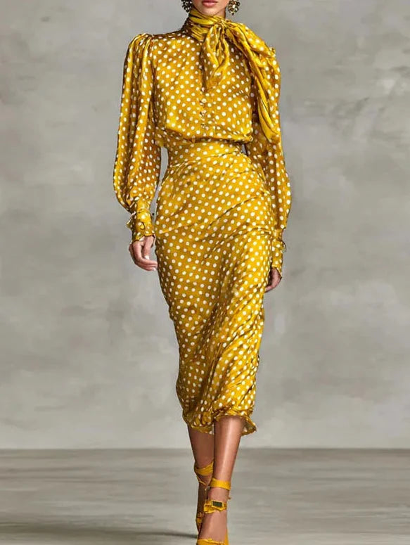 Bowknot Polka Dress