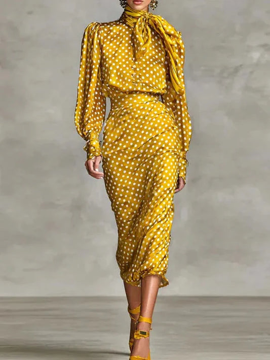 Bowknot Polka Dress