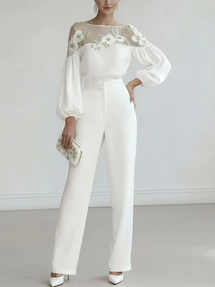 Sheer Floral Embroidered Shirt