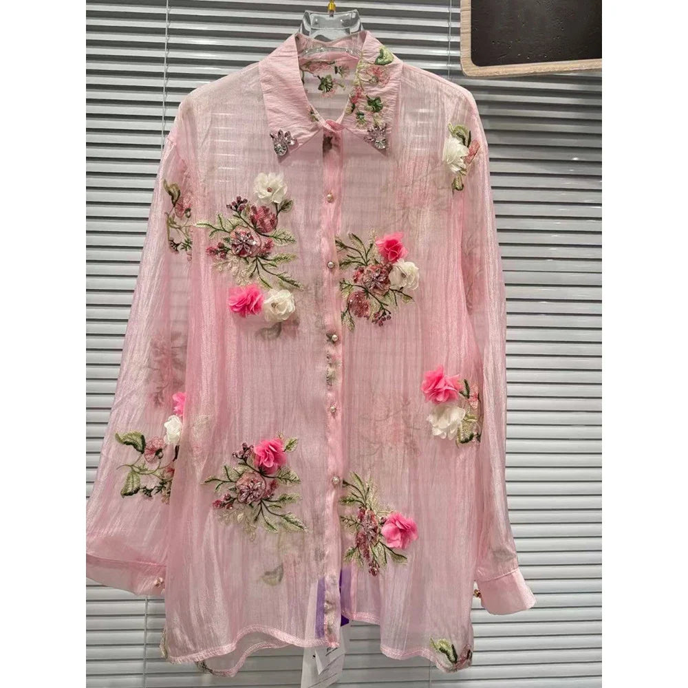 Embroidered Floral Shirt