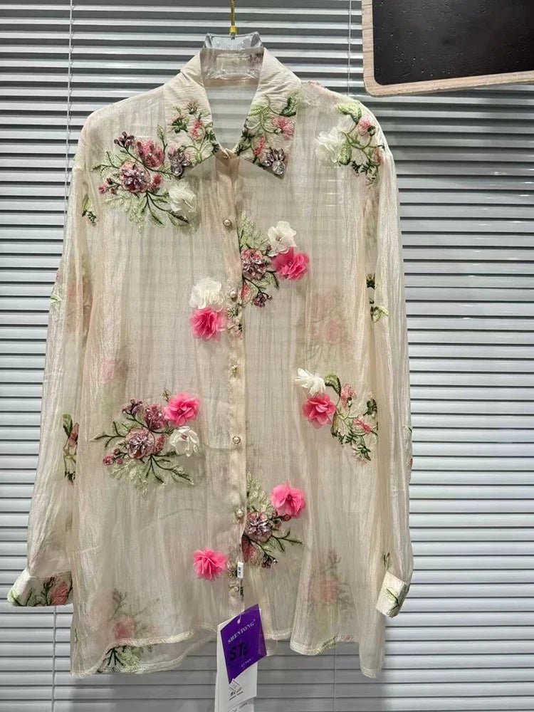 Embroidered Floral Shirt