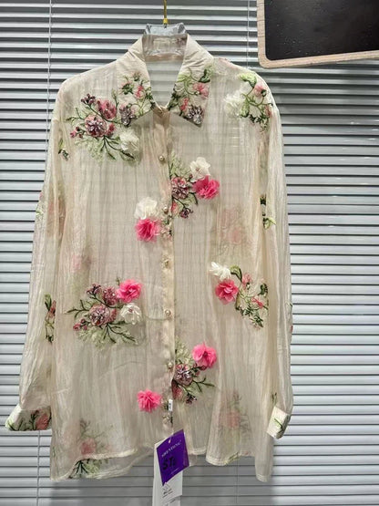 Embroidered Floral Shirt