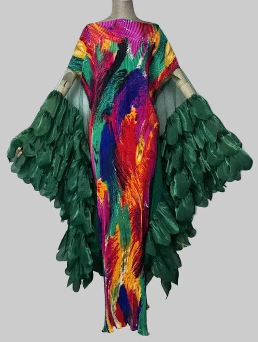 Feather Kaftan Dress
