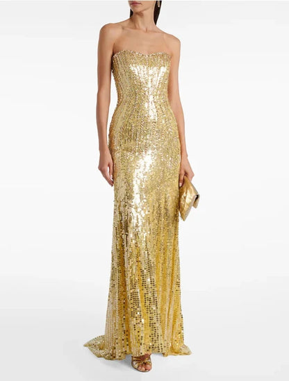 Glitter Golden Sequin Gown