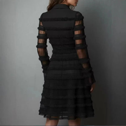 Sheer Mesh Fringe Dress