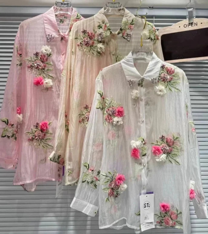 Embroidered Floral Shirt