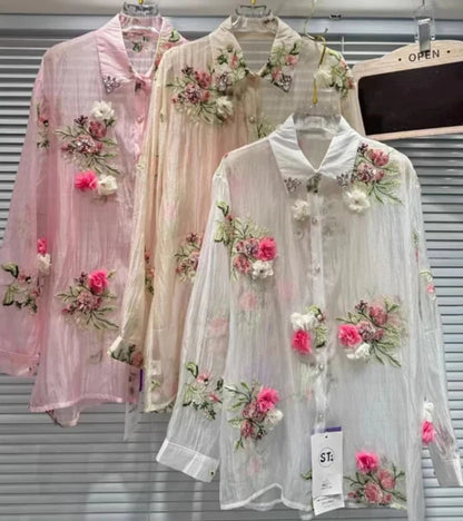 Embroidered Floral Shirt