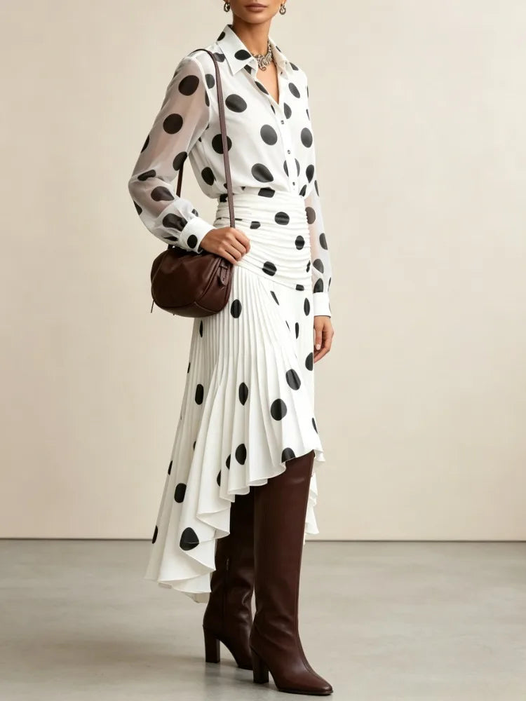 Polka Dot Chiffon Shirt