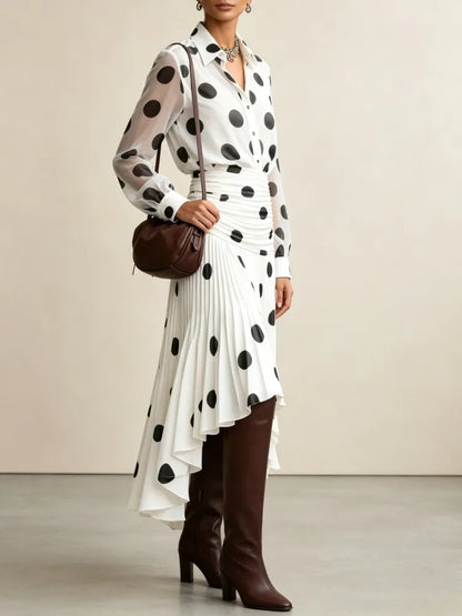 Polka Dot Chiffon Shirt
