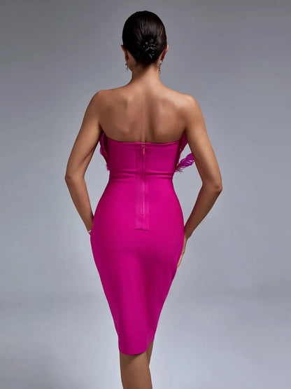 Pink feather Dress