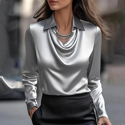 Satin Collar Blouse