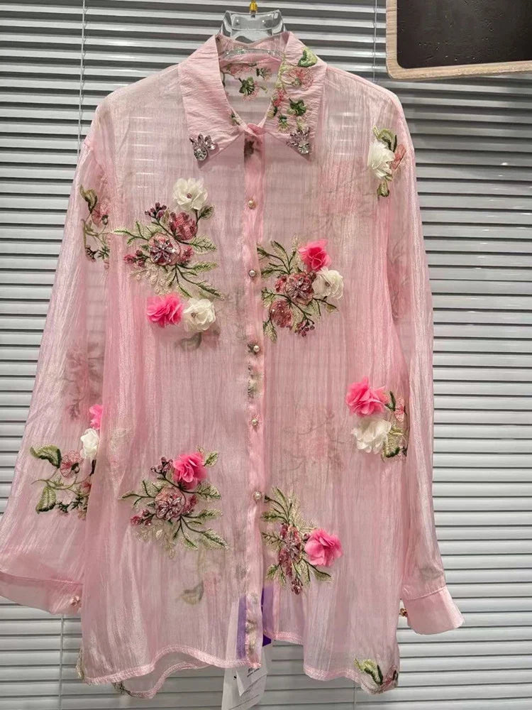 Embroidered Floral Shirt