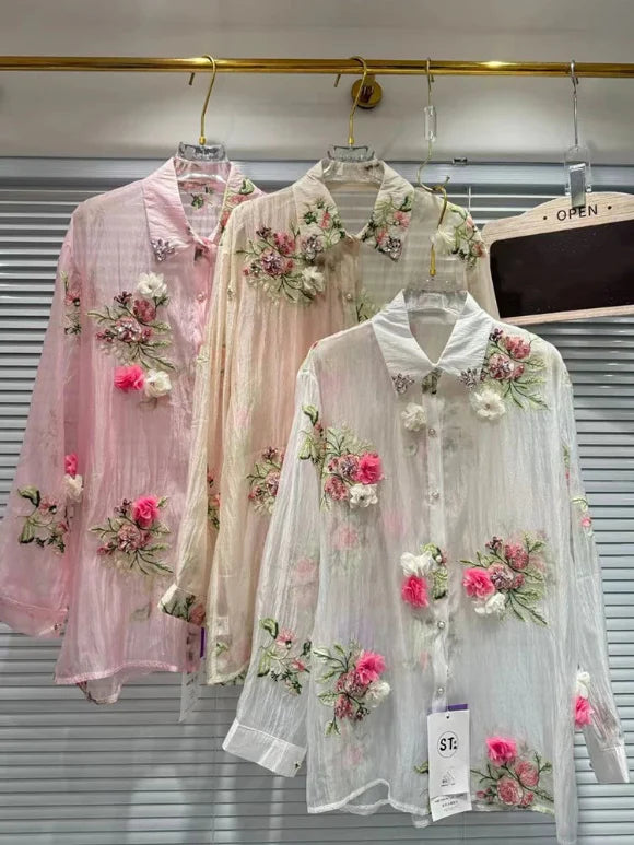 Embroidered Floral Shirt