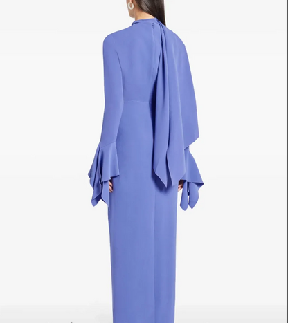 Scarf Ruffle Evening Dress