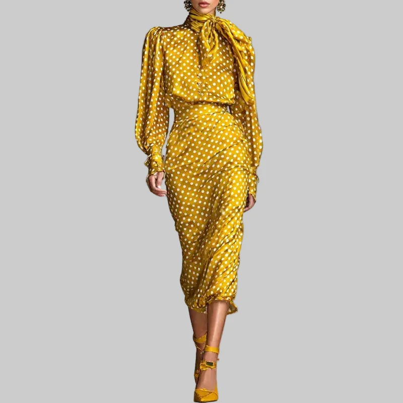 Bowknot Polka Dress