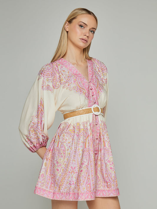 Adina Paisley Print Mini Dress
