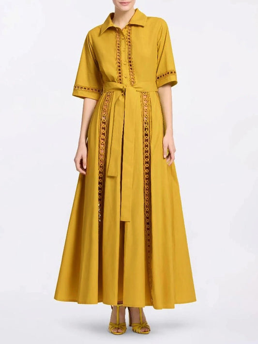Alaina Single-Breasted Maxi Dress