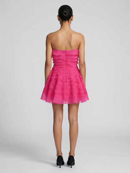 Alessia Fuchsia Ruffle Mini Dress