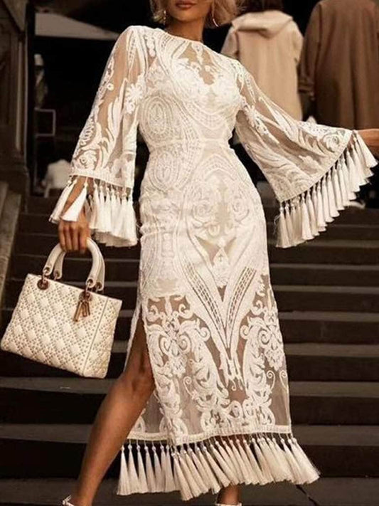 Alsatia Lace Fringe Dress