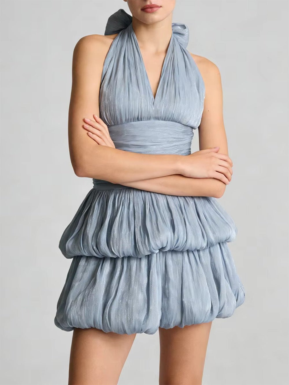 Amelie Halter Bubble Mini Dress