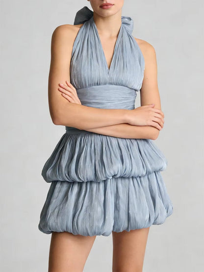 Amelie Halter Bubble Mini Dress