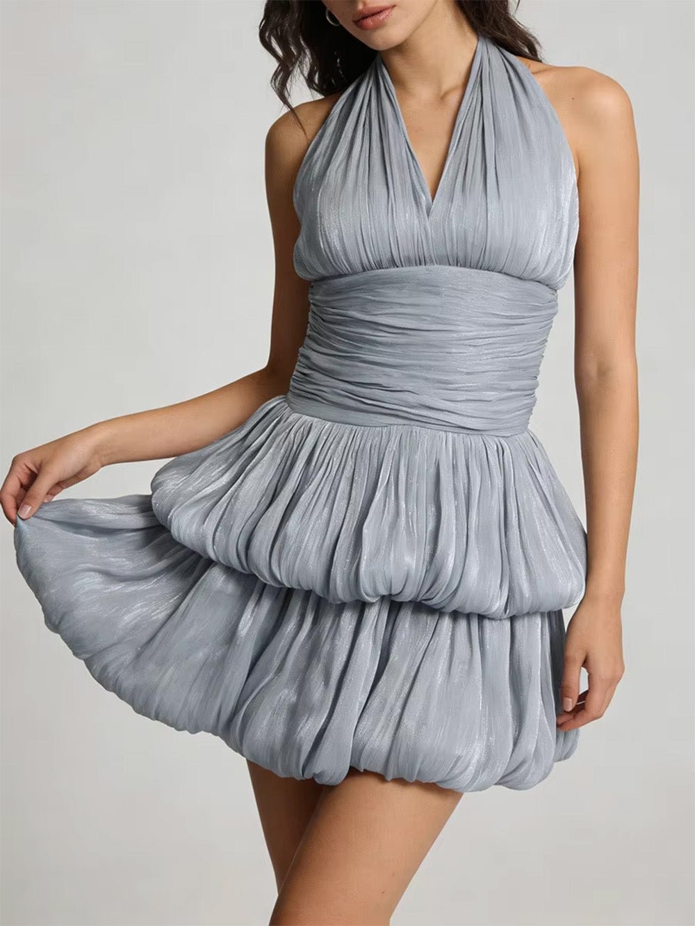 Amelie Halter Bubble Mini Dress