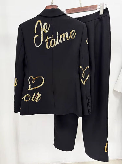 Amelie Script Tailored Pant Set