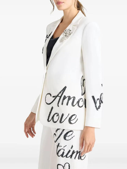 Amelie Script Tailored Pant Set