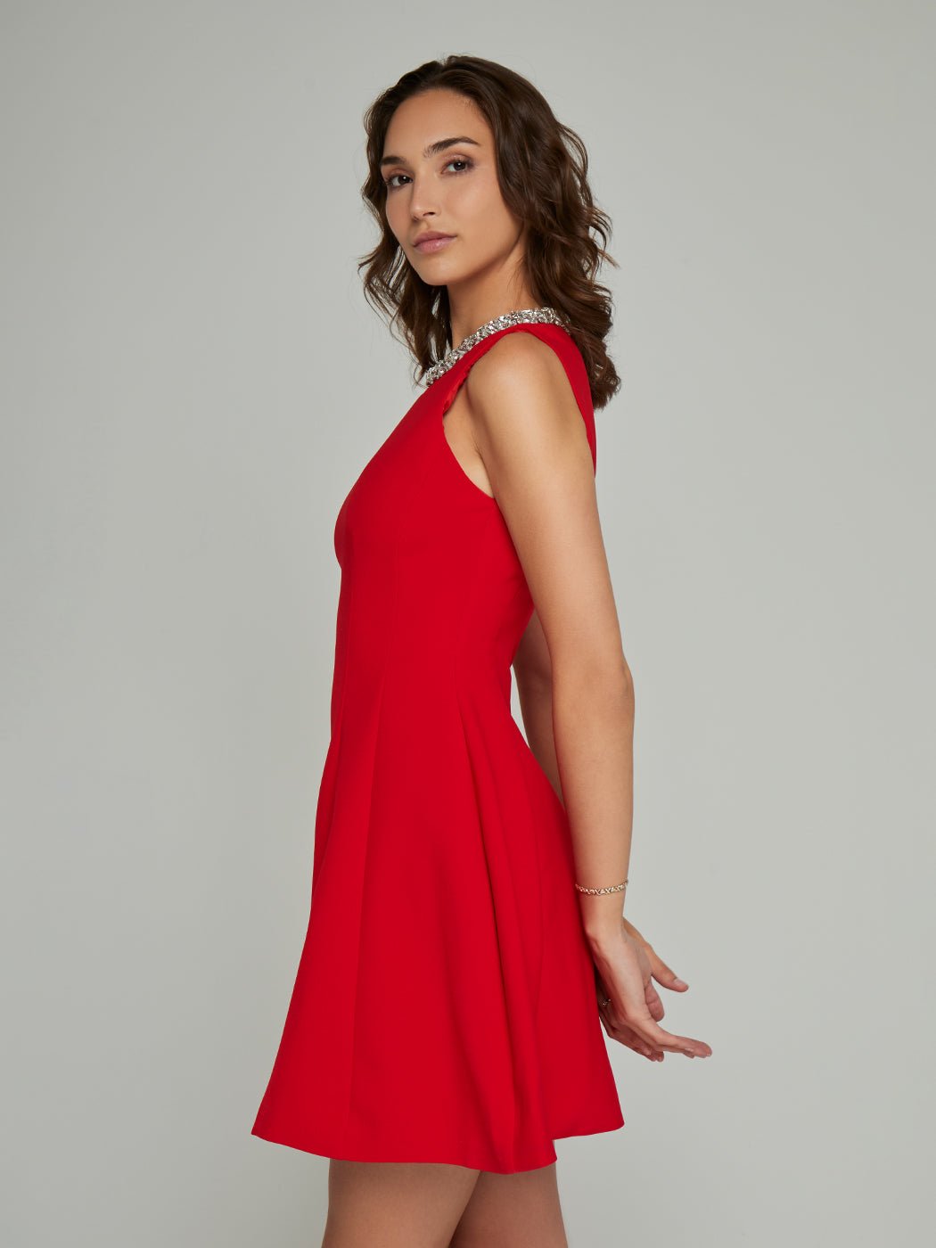 Andrea Sleeveless Keyhole Mini Dress