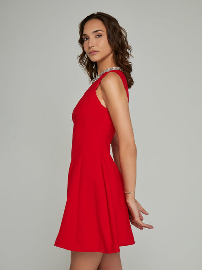 Andrea Sleeveless Keyhole Mini Dress