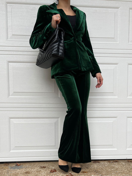 Angela Blazer & Pants Set in Green