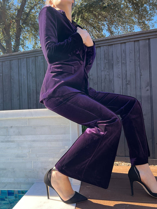 Angela Blazer & Pants Set in Purple | Cora Bellune - image 1