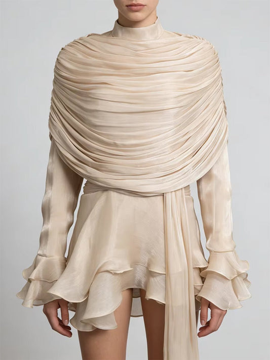Arielle Draped Ruffle Mini Dress