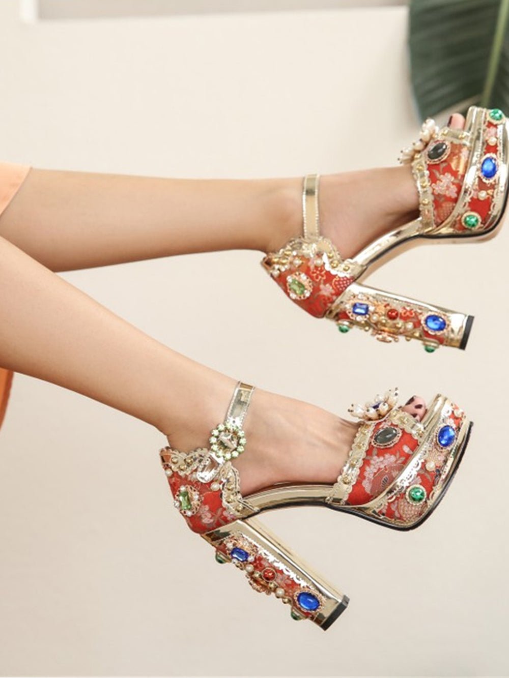 Arya Diamonds Pearls High Heels