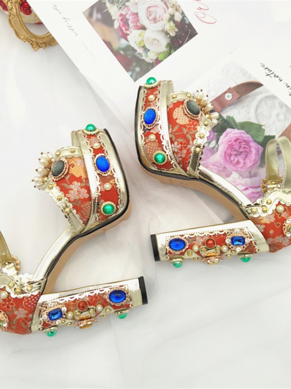 Arya Diamonds Pearls High Heels