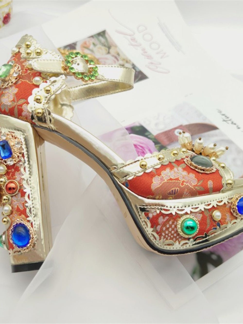 Arya Diamonds Pearls High Heels