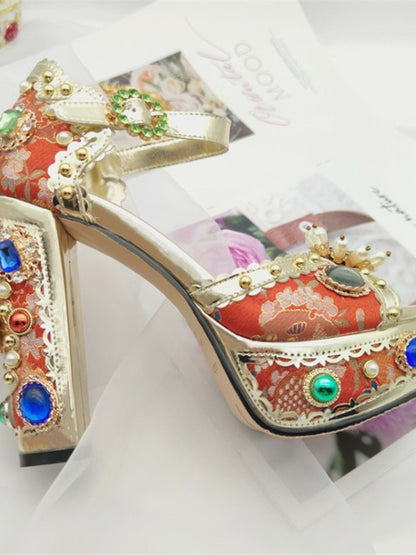 Arya Diamonds Pearls High Heels