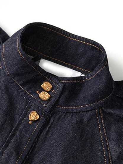Ashley Buttoned Denim Top & Skirt Set