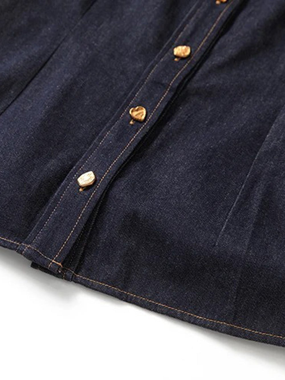 Ashley Buttoned Denim Top & Skirt Set